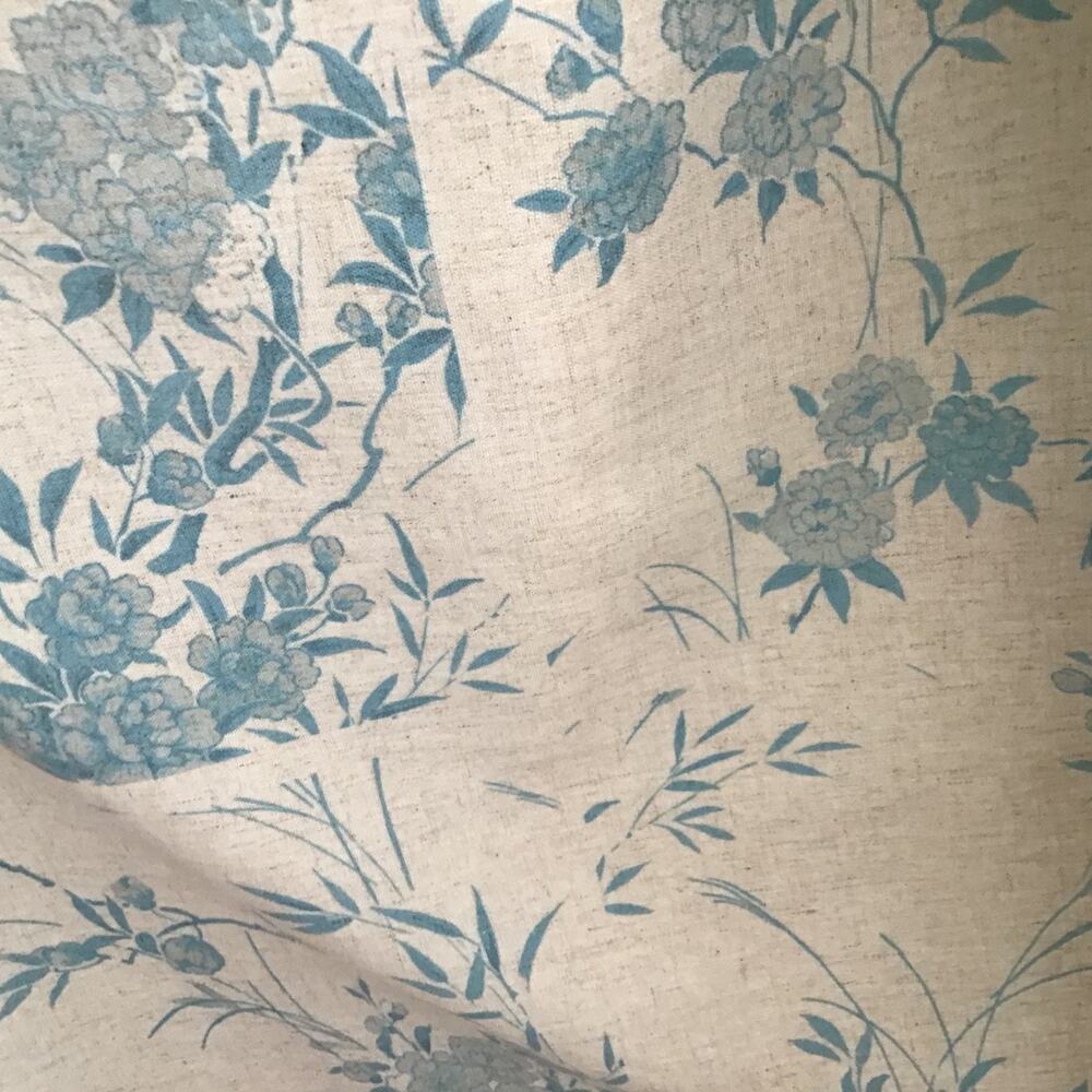 Rachel Ashwell Shabby Chic Blue Bird Chinoiserie Linen For Sewing & Wallpaper